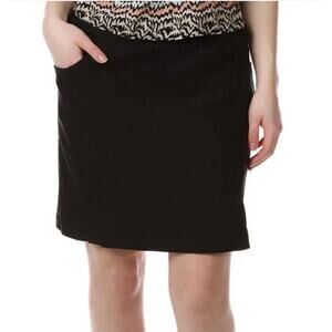Tribal Pull On Ponte Skort (14 Petite) Black - New No Tags